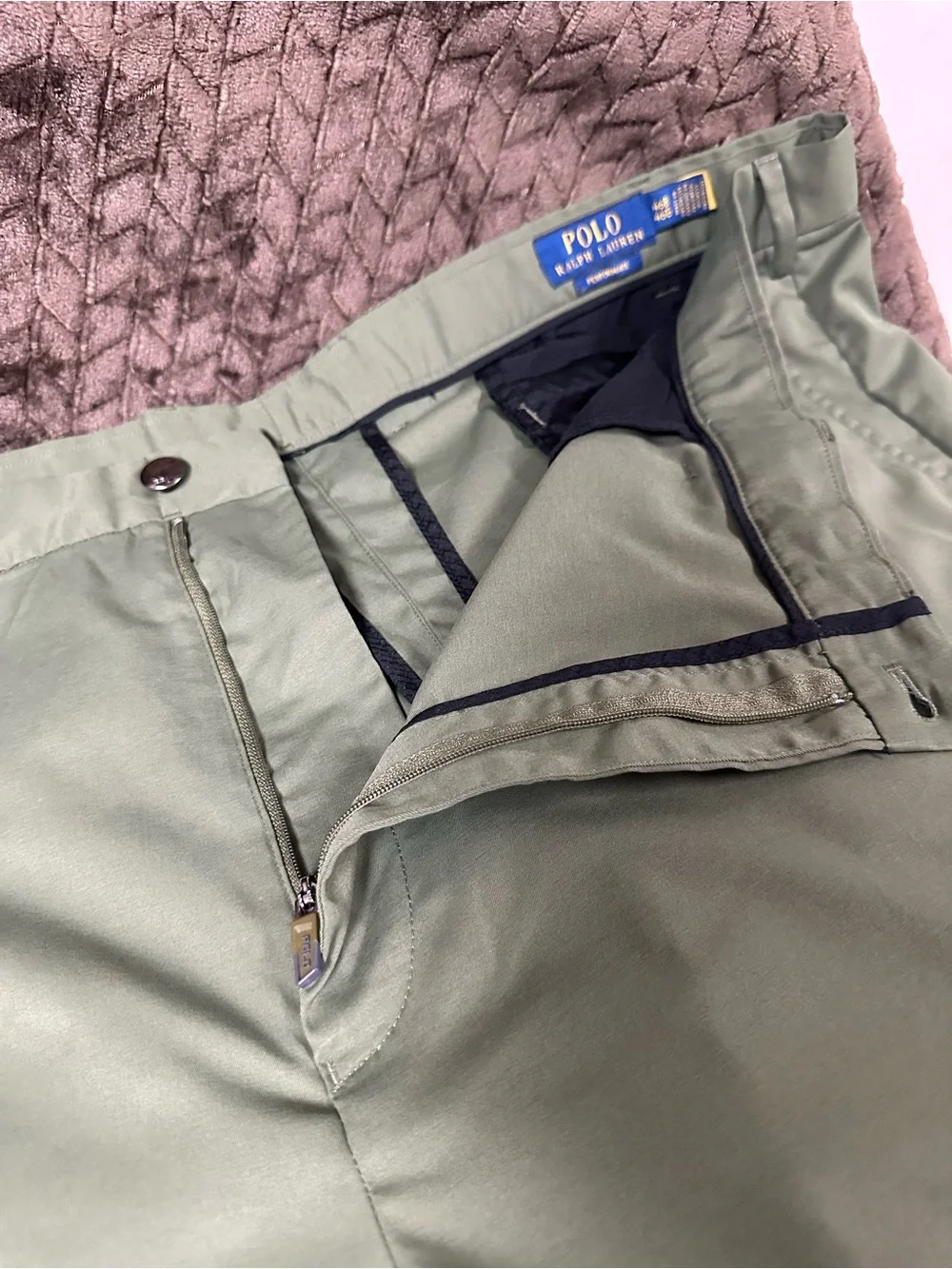 Polo by Ralph Lauren Olive Flat-Front Men’s Shorts Performance
